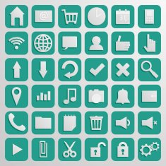 Computer Icon Set Origami Style N2