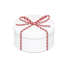 Present box with red twine bow