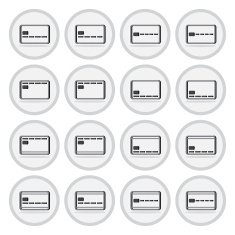 Vector of flat icon credit card set N2