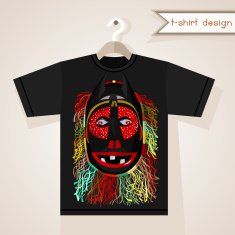 T-Shirt Design With African Mask N2