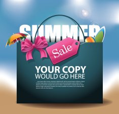 Summer Sale shopping bag Background