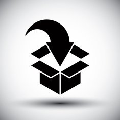 Gift box conceptual simple single color new idea vector symbol