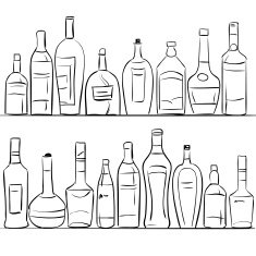 Sketch bottles set vector illustration N2