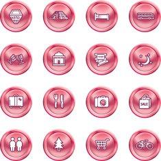 Tourist locations icon set N3