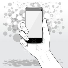 SmartPhone Held Vertically Blank