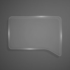Abstract shiny glass banner Transparent chat box N2