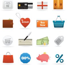 Vector set of shopping web icons