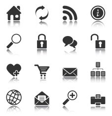 Web and Internet icons - white series