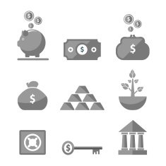 Money icons in black color