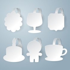 White wobbler vector set on gray background N5