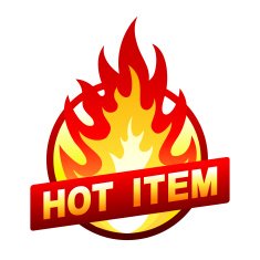 Isolated on white item sale sticker badge with flame