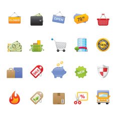 Retail and Shopping Icons N3