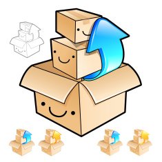 Removing the small boxes in a big box Illustration free image download
