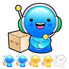 Delivery service man Mascot To answer a phone call orders