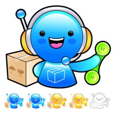 Delivery service man Mascot To answer a phone call orders N2