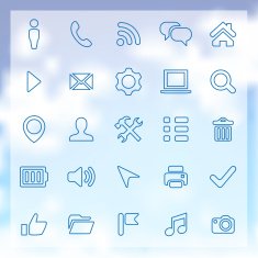25 UI Outline Icons For Web and Mobile