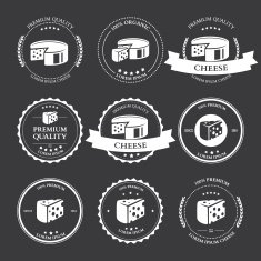Set of premium Cheese Labels badges Vector N2