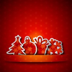 Red Christmas tags N4