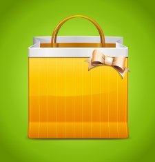 Shopping Bag Icon With Bow N2