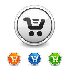 Shopping button in four colors free image download