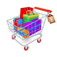 Shopping cart full emblem