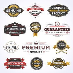 Assorted Vintage Elements - Red & Gold