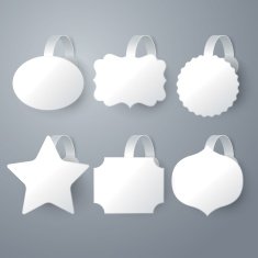 Vector white wobbler set on gray background N3