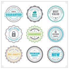 Colourful product stamps