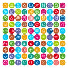 100 Universal Plain Icons Set 4