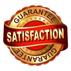 Satisfaction guarantee golden label with ribbon N3