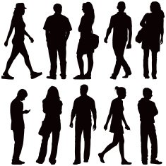 Casual people silhouettes N4