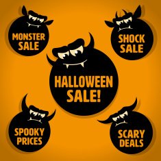 Scary Little Devil Halloween Sale Icons