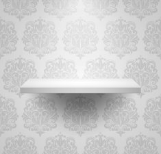 Empty isolated shelf on beautiful luxury background