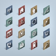 Isometric Web Icon Set Modern Flat design style