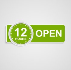 Twelve hours customer service icon