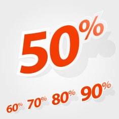 Vector set of labels percent N7