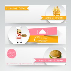 Fast food corner banner or web header design
