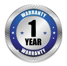 Blue one year warranty seal