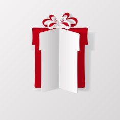 Gift box cut from paper