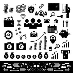 money and financial icon set N4