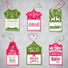 Christmas Sale Tags - for design and scrapbook