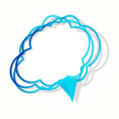 Cloud sticker in the form of an empty frame N2