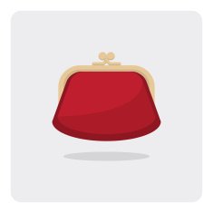 Vector of flat icon purse