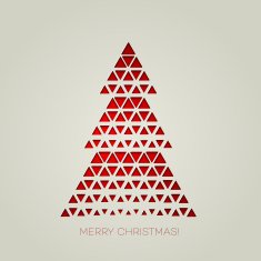 Merry Christmas tree with triangle shape