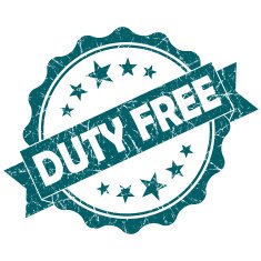 Duty free turquoise vintage round grunge seal
