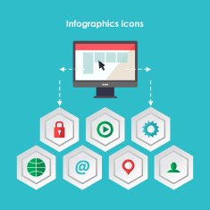 Web infographics icons set for business etc