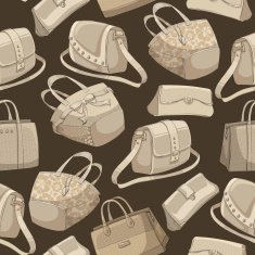 Seamless woman's stylish bags retro pattern N2