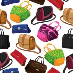 Seamless woman's fashion bags background N2