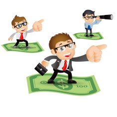 People Set - Business Money flying Businessman