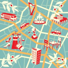 Tourist map of city